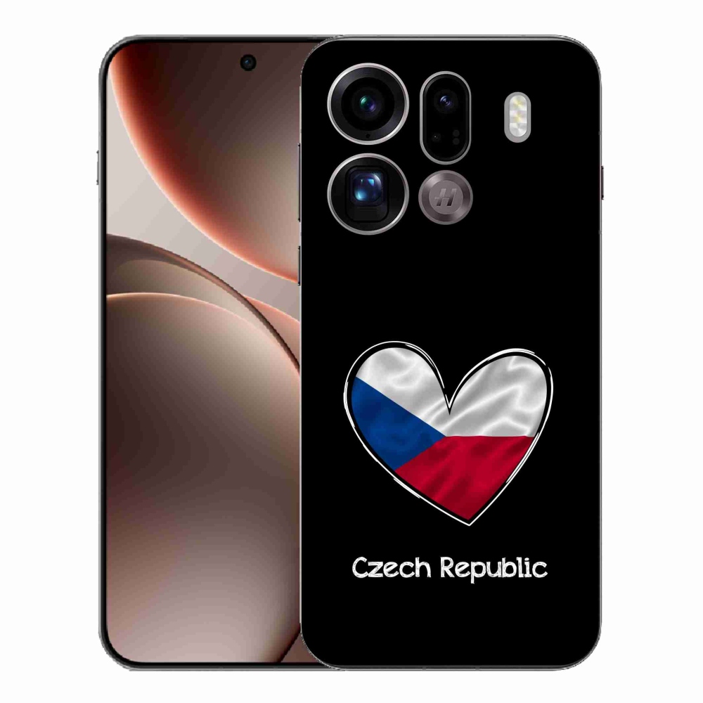 Gélový kryt mmCase na Oppo Find X9 Pro - vlajka srdca čierne pozadie