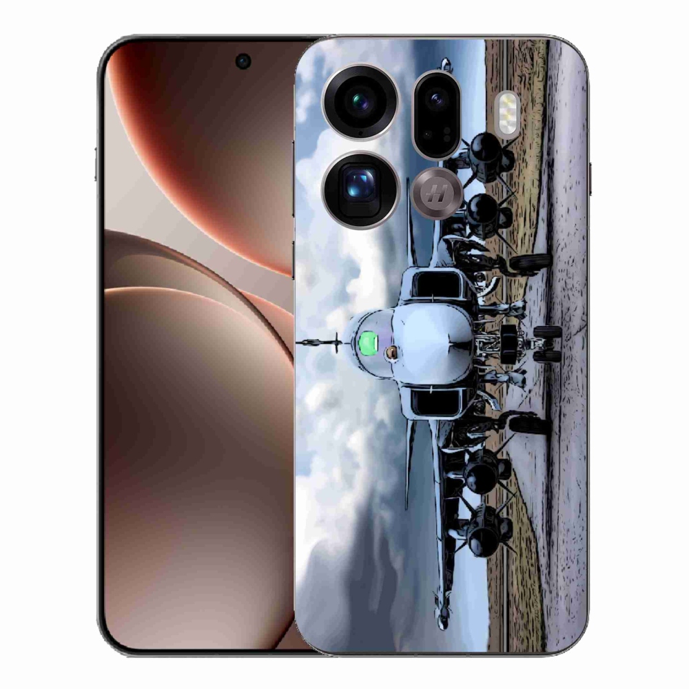 Gélový kryt mmCase na Oppo Find X9 Pro - vojenské lietadlo