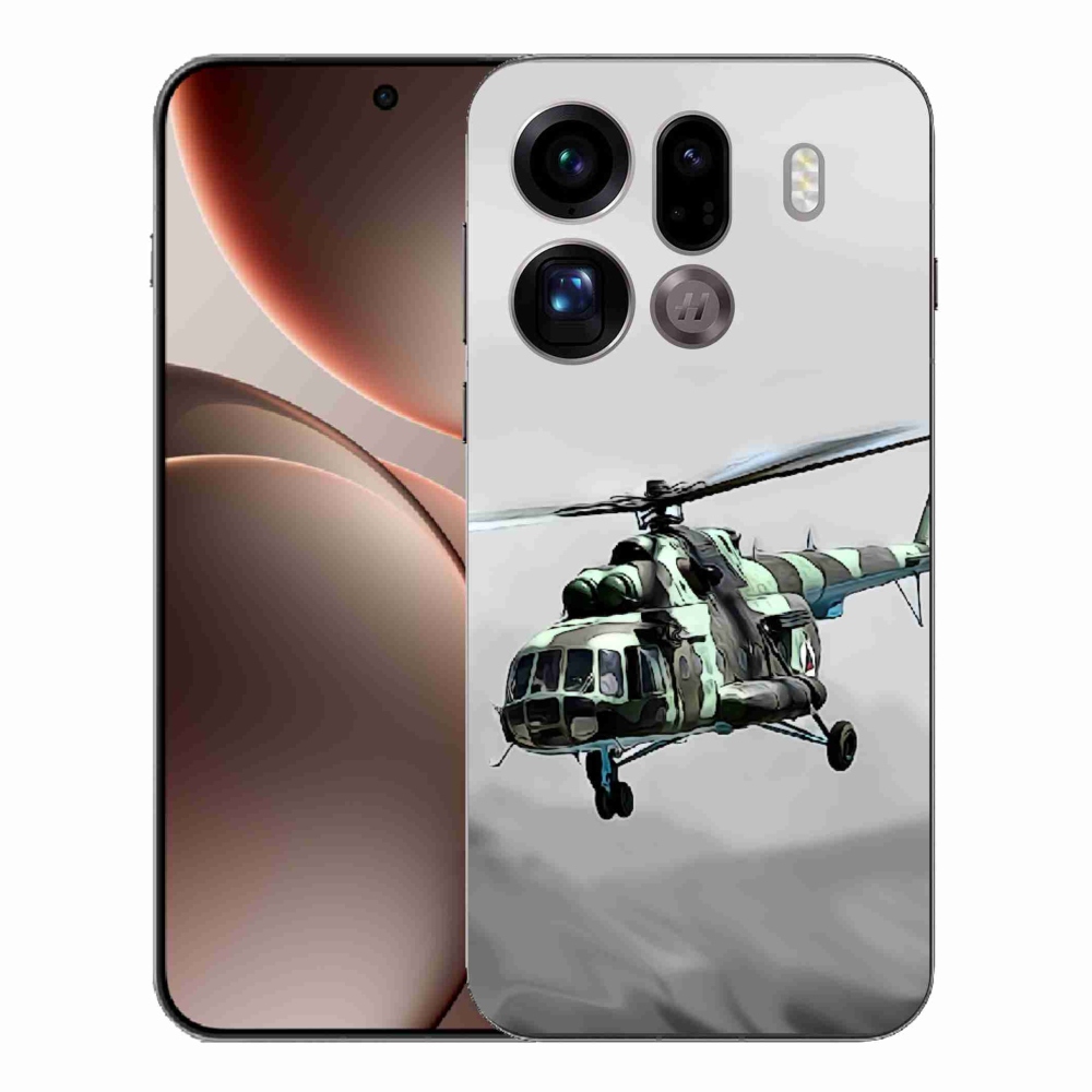 Gélový kryt mmCase na Oppo Find X9 Pro - vojenský vrtuľník