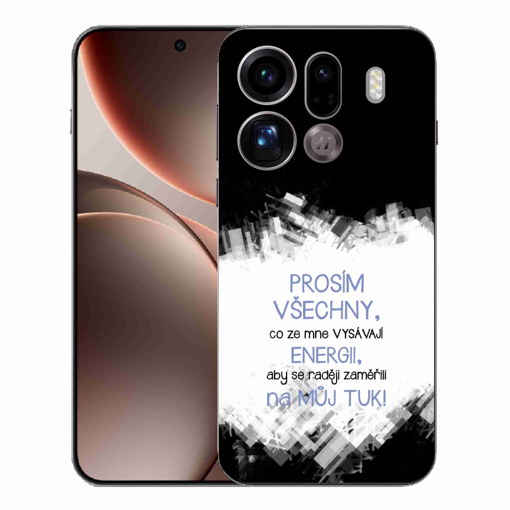Gélový kryt mmCase na Oppo Find X9 Pro - vtipný text 1 modrý