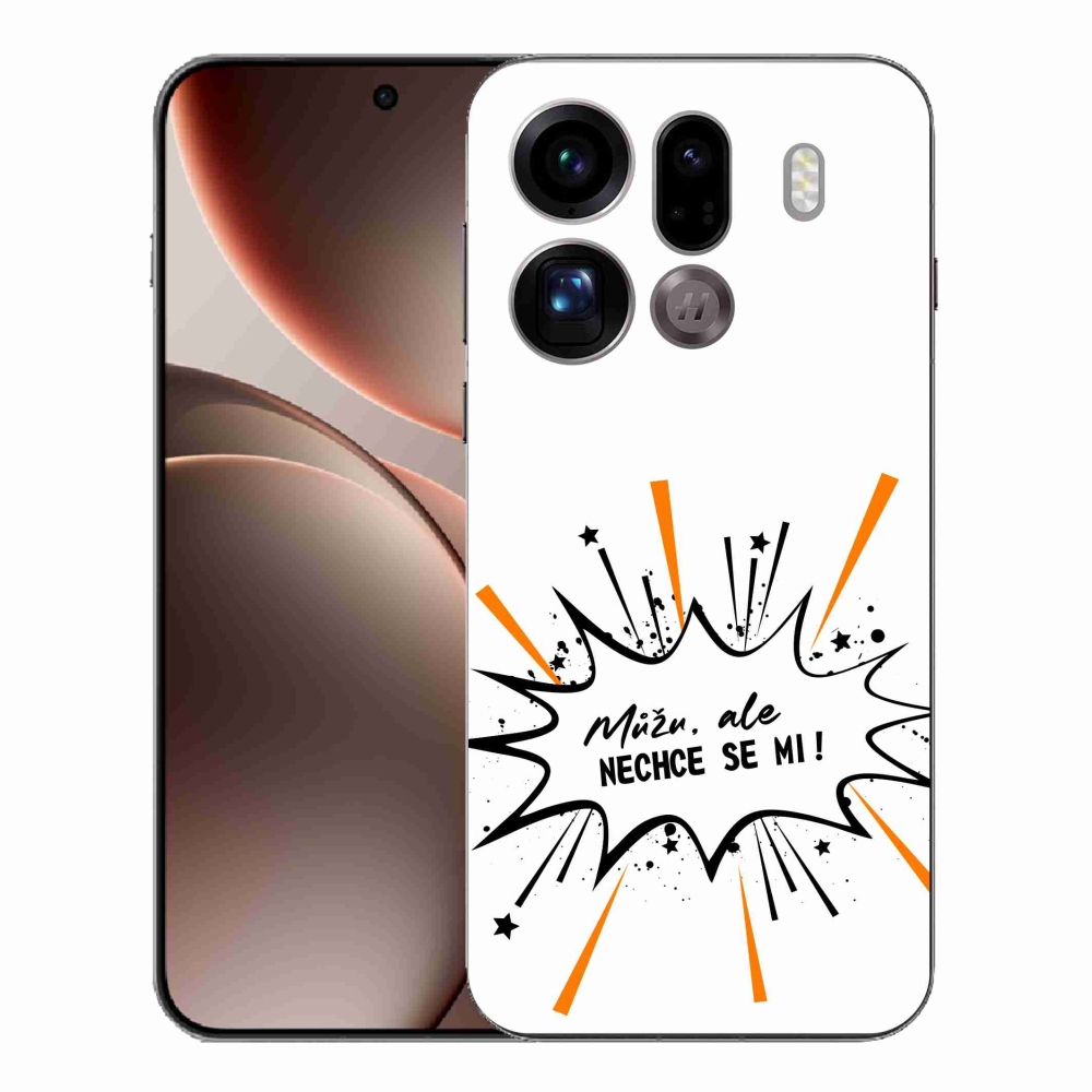Gélový kryt mmCase na Oppo Find X9 Pro - vtipný text 11 biele pozadie