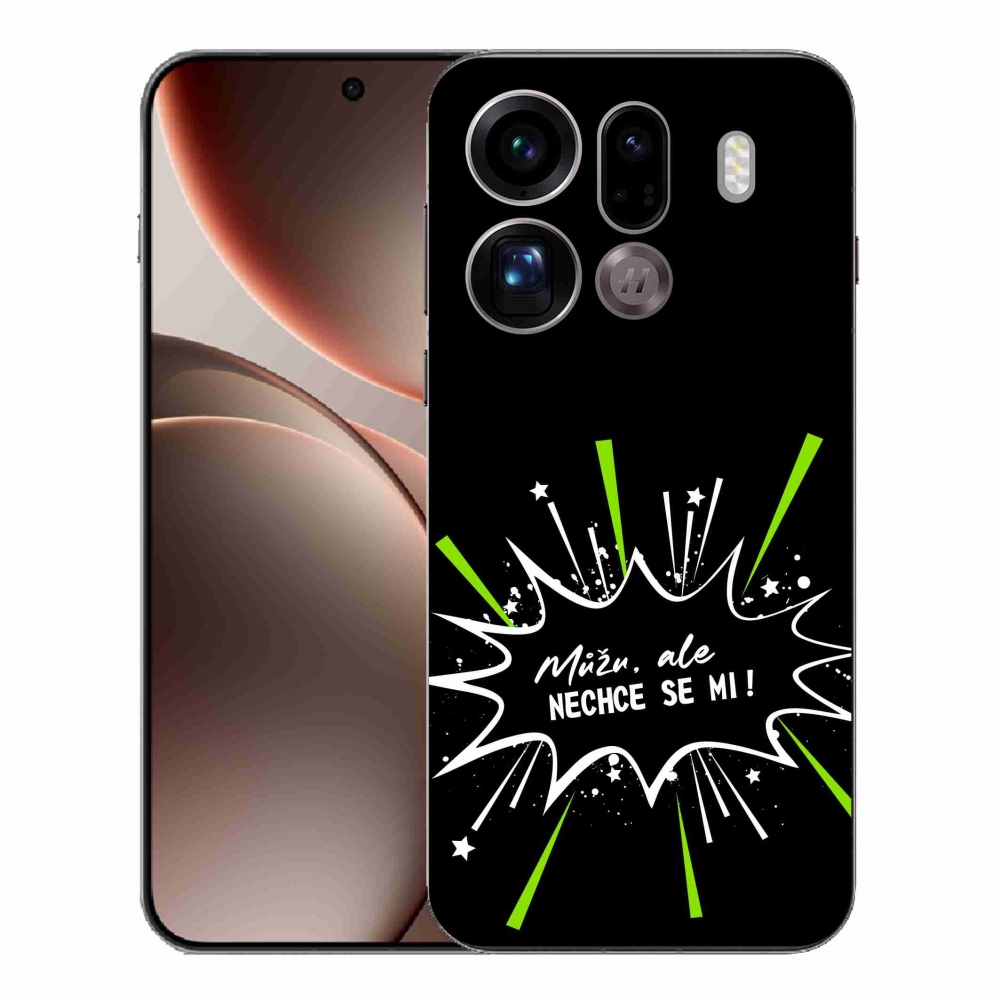 Gélový kryt mmCase na Oppo Find X9 Pro - vtipný text 11 čierne pozadie