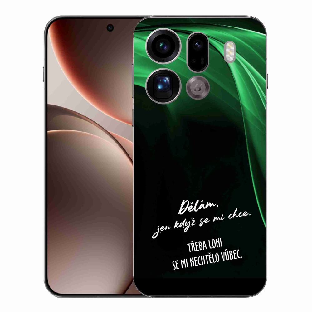 Gélový kryt mmCase na Oppo Find X9 Pro - vtipný text 12 čierne pozadie