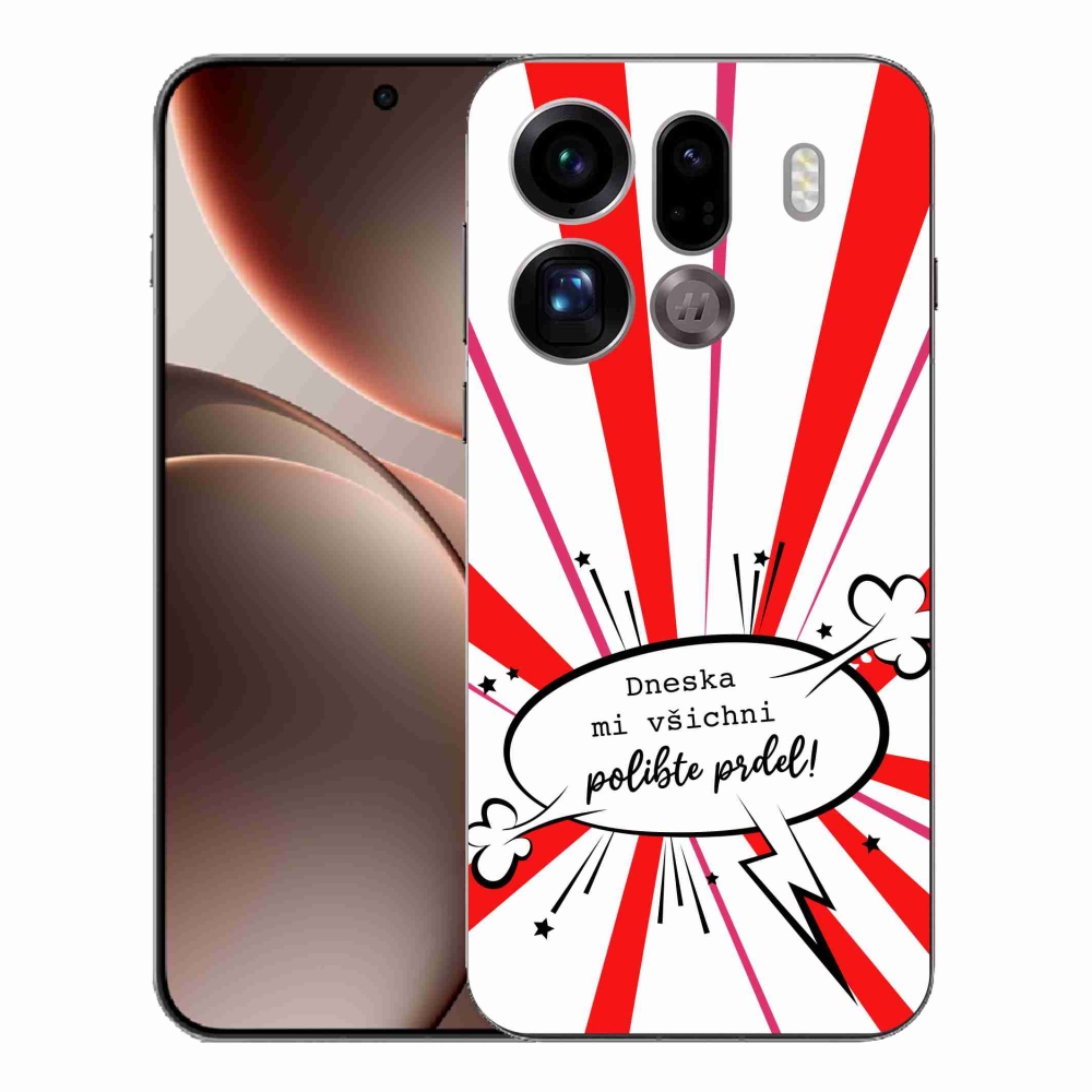 Gélový kryt mmCase na Oppo Find X9 Pro - vtipný text 15 biele pozadie