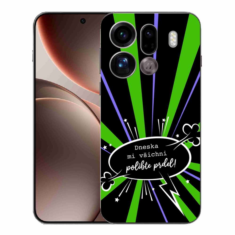 Gélový kryt mmCase na Oppo Find X9 Pro - vtipný text 15 čierne pozadie