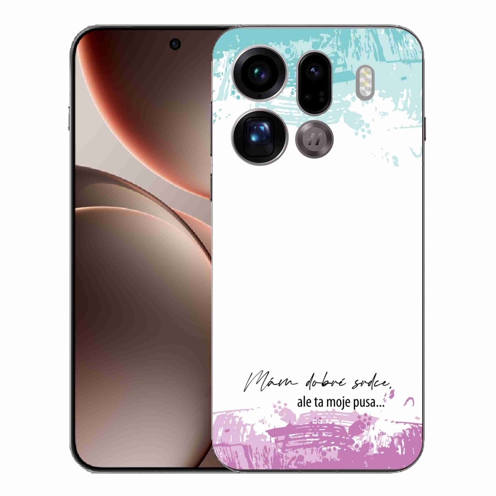 Gélový kryt mmCase na Oppo Find X9 Pro - vtipný text 3 biele pozadie