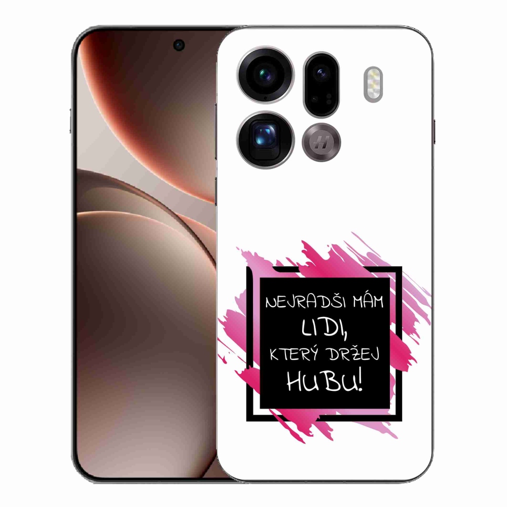 Gélový kryt mmCase na Oppo Find X9 Pro - vtipný text 7 čiernobiele pozadie