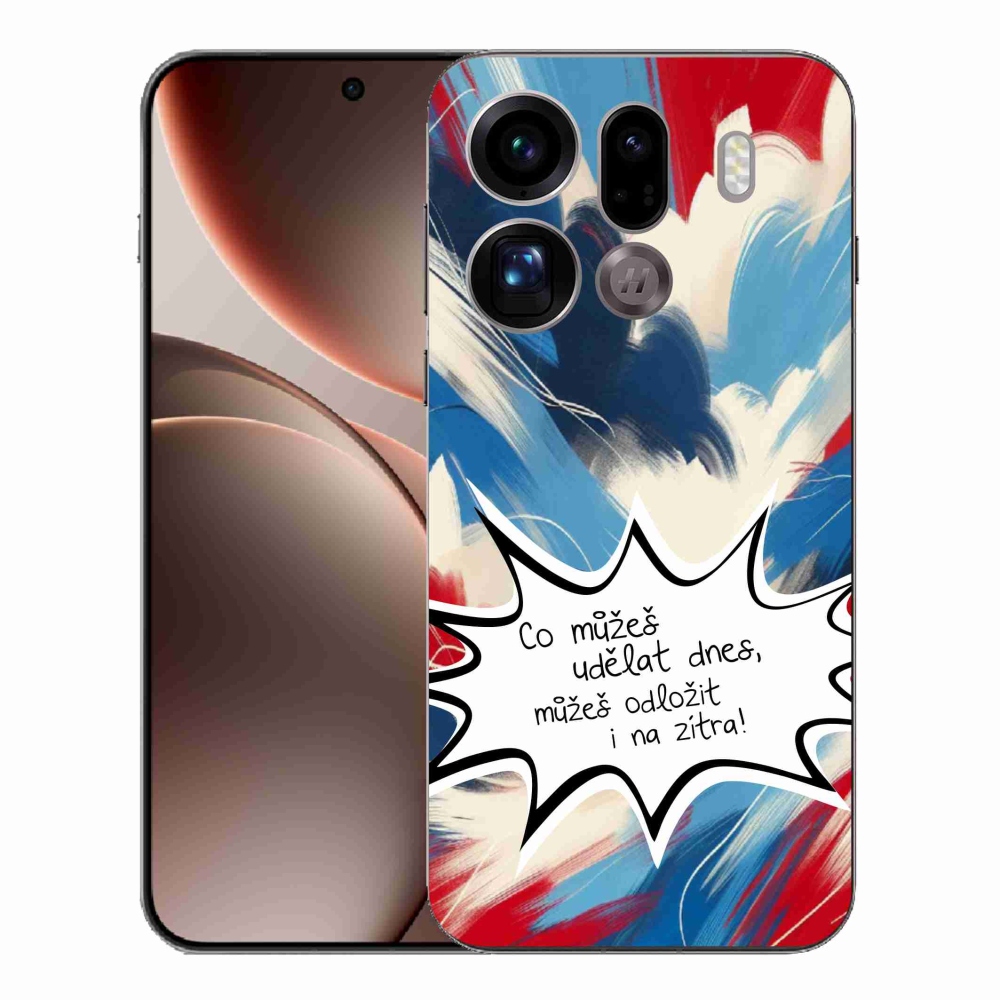 Gélový kryt mmCase na Oppo Find X9 Pro - vtipný text 9 biele pozadie