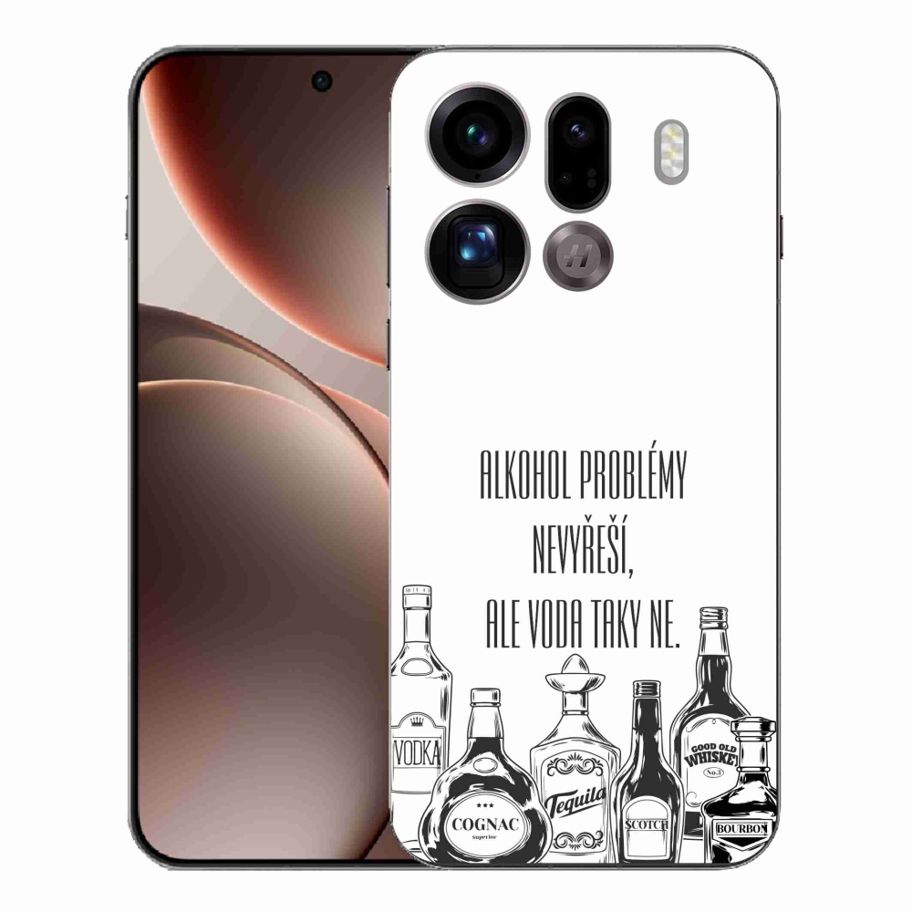 Gélový kryt mmCase na Oppo Find X9 Pro - vtipný text biele pozadie