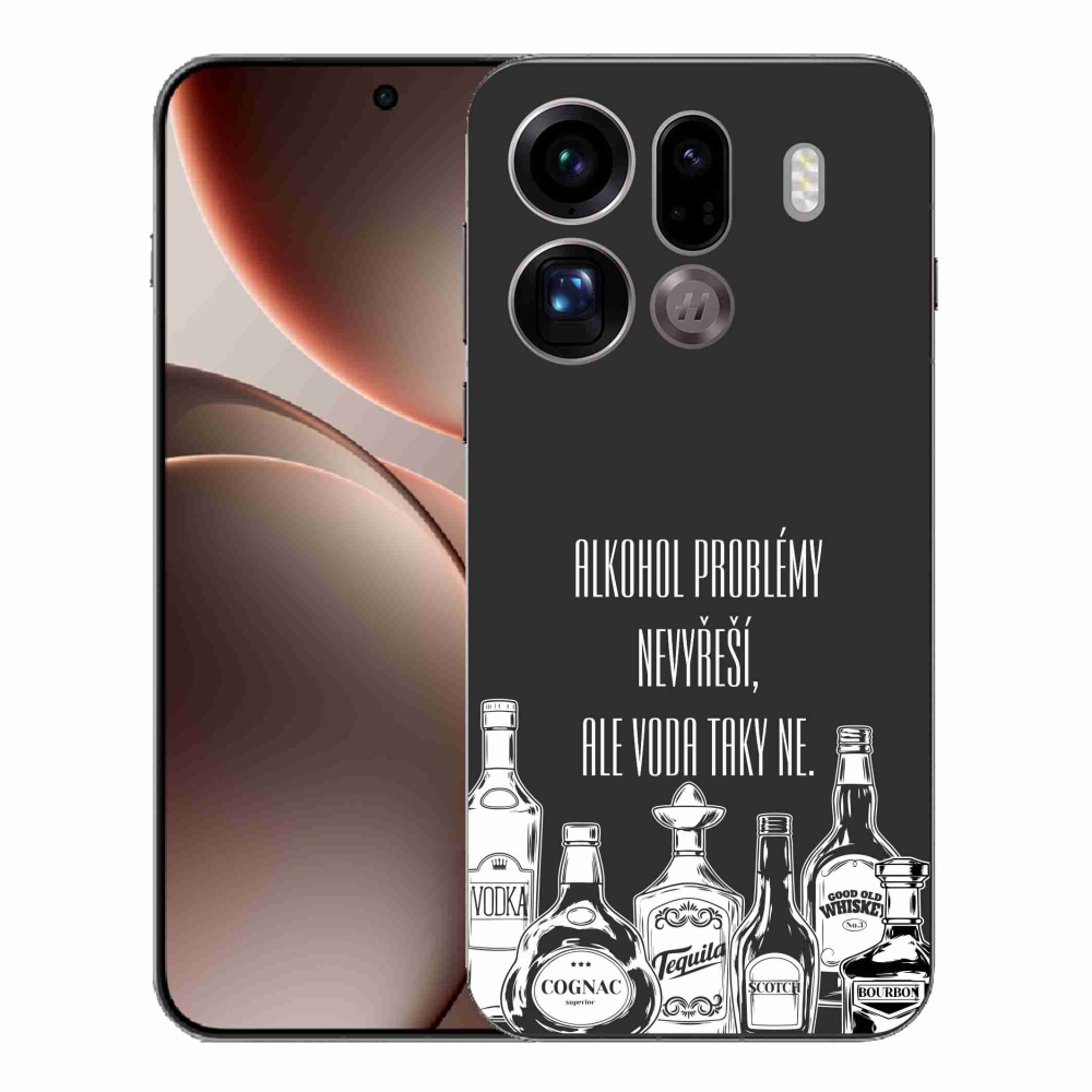 Gélový kryt mmCase na Oppo Find X9 Pro - vtipný text čierne pozadie