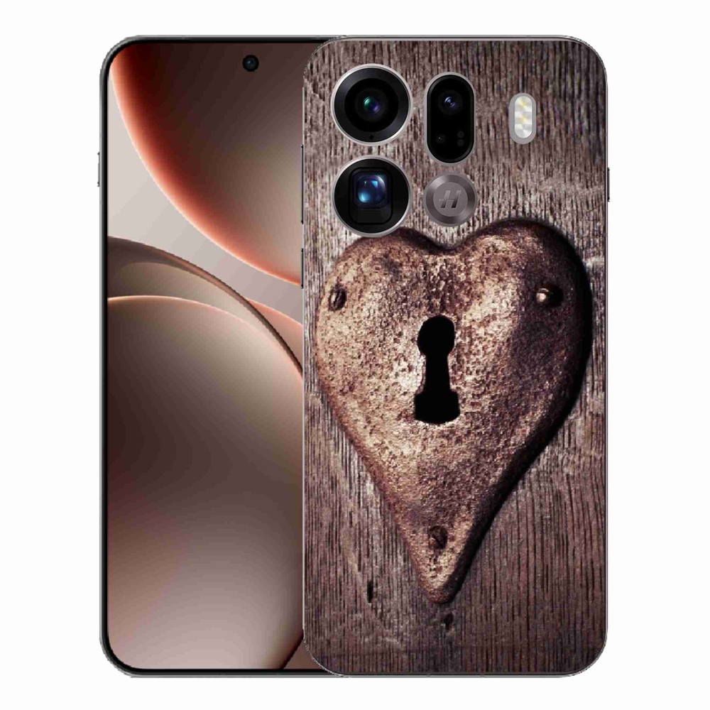 Gélový kryt mmCase na Oppo Find X9 Pro - zámok v tvare srdca