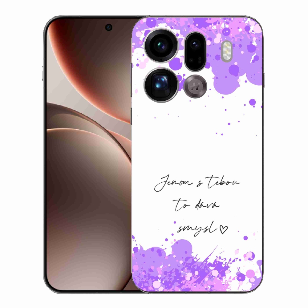 Gélový kryt mmCase na Oppo Find X9 Pro - zamilovaný text biele pozadie