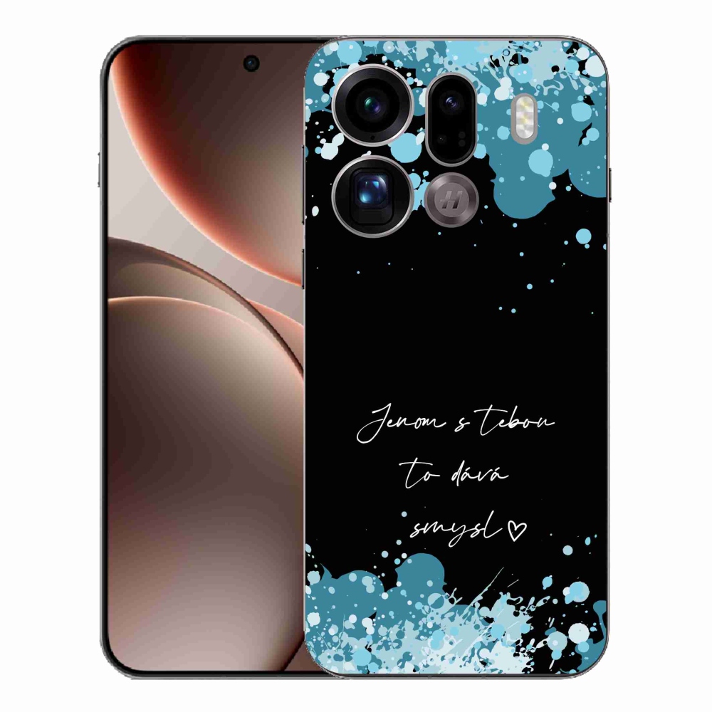 Gélový kryt mmCase na Oppo Find X9 Pro - zamilovaný text čierne pozadie