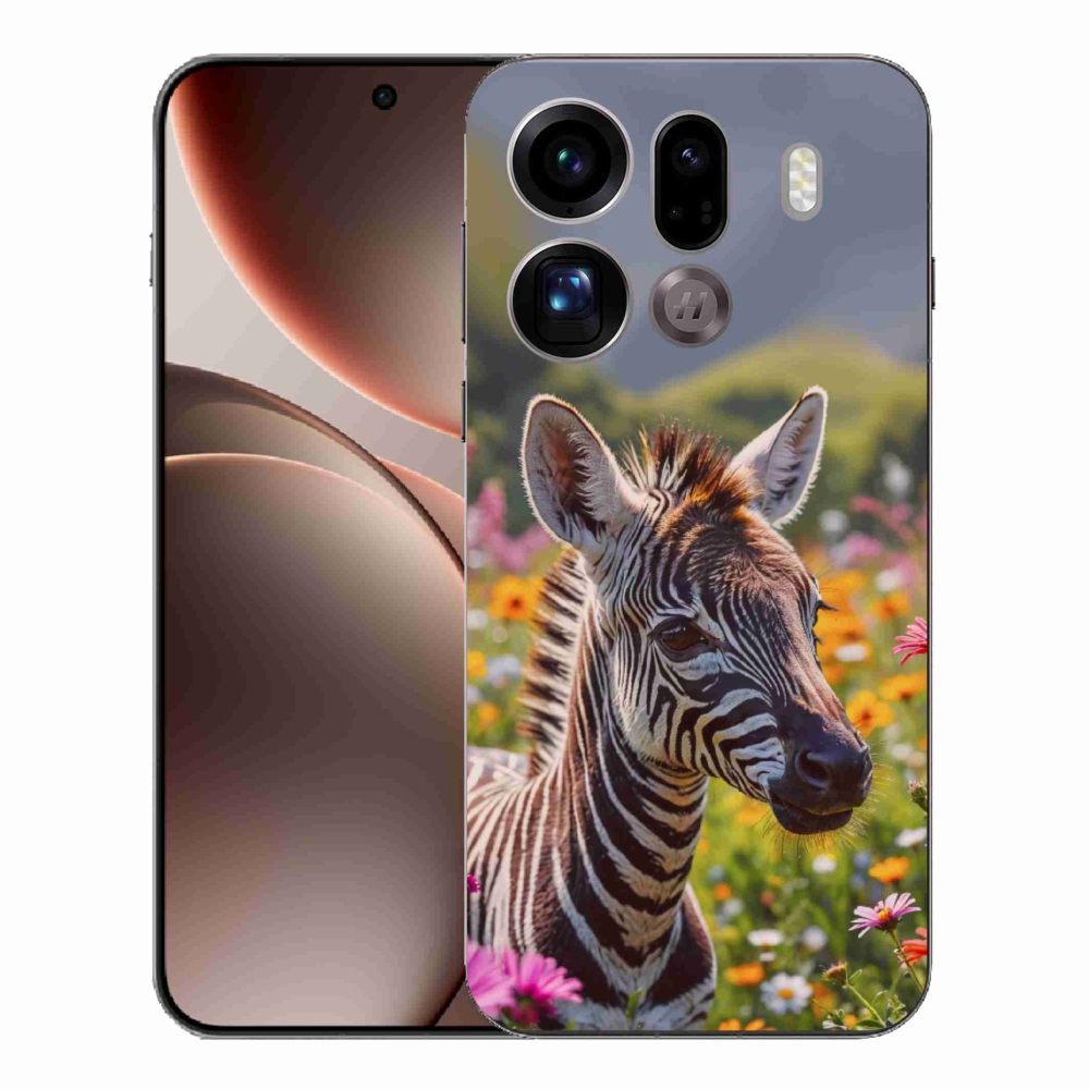 Gélový kryt mmCase na Oppo Find X9 Pro - zebra na lúke