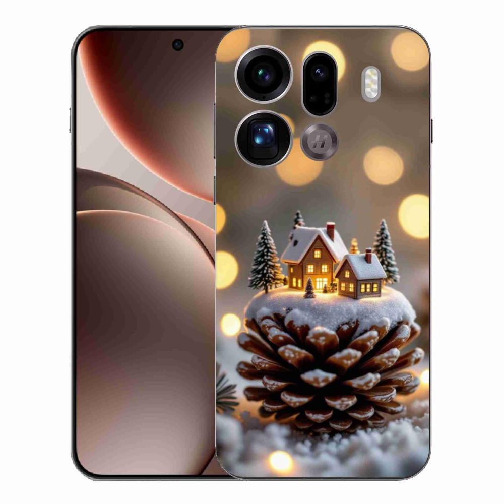 Gélový kryt mmCase na Oppo Find X9 Pro - zimná dedinka