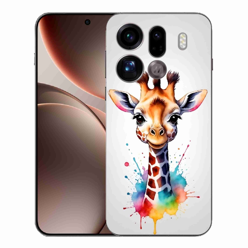 Gélový kryt mmCase na Oppo Find X9 Pro - žirafa 1