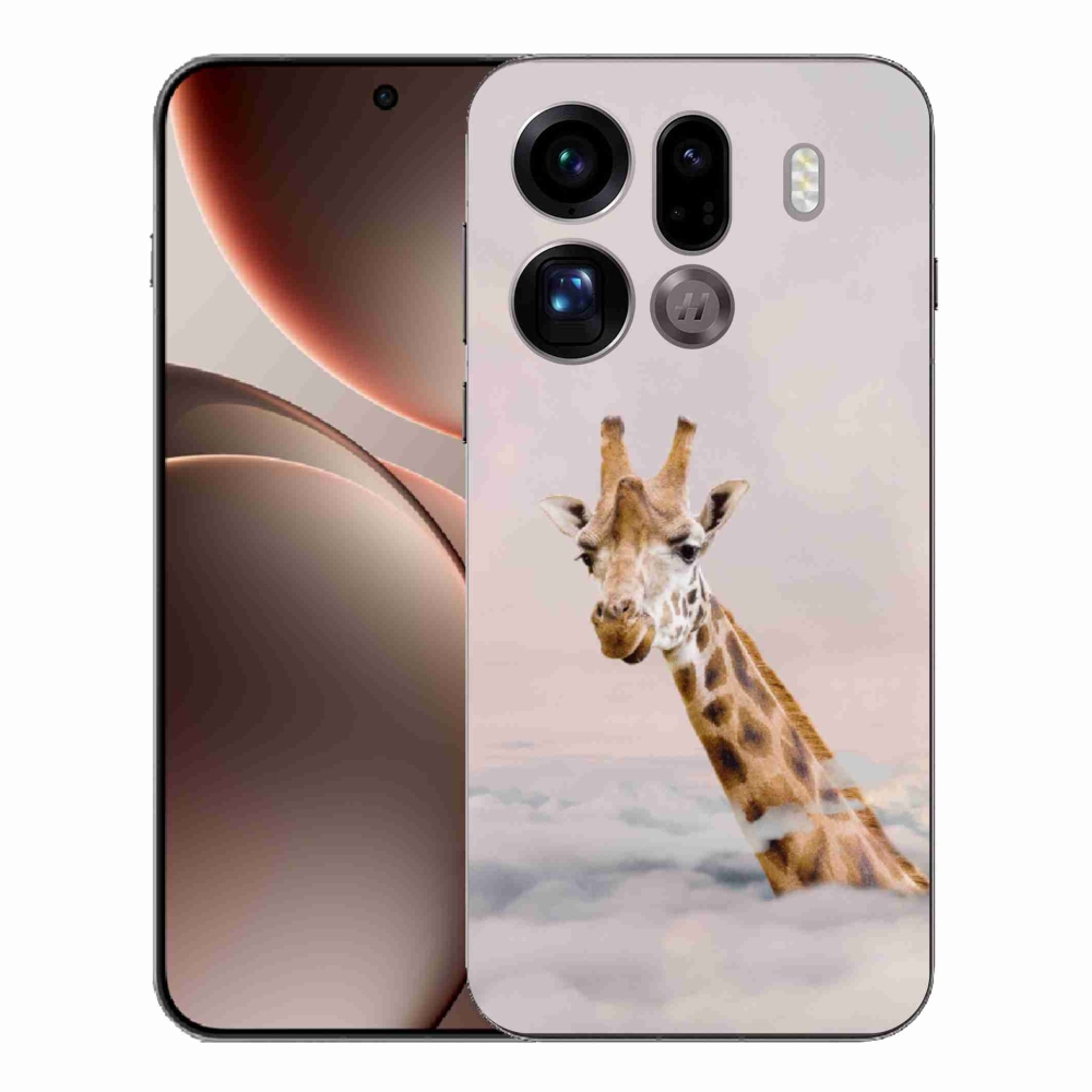 Gélový kryt mmCase na Oppo Find X9 Pro - žirafa v oblakoch