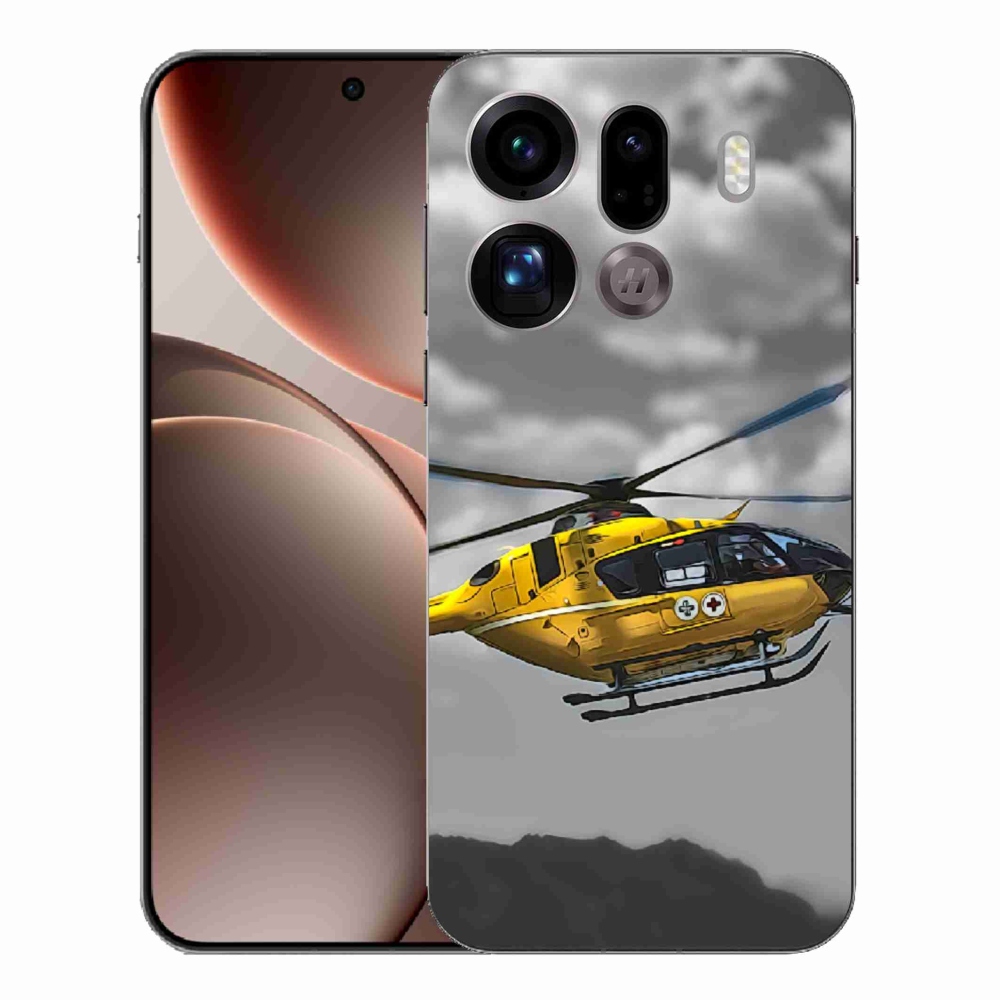 Gélový kryt mmCase na Oppo Find X9 Pro - žltá helikoptéra