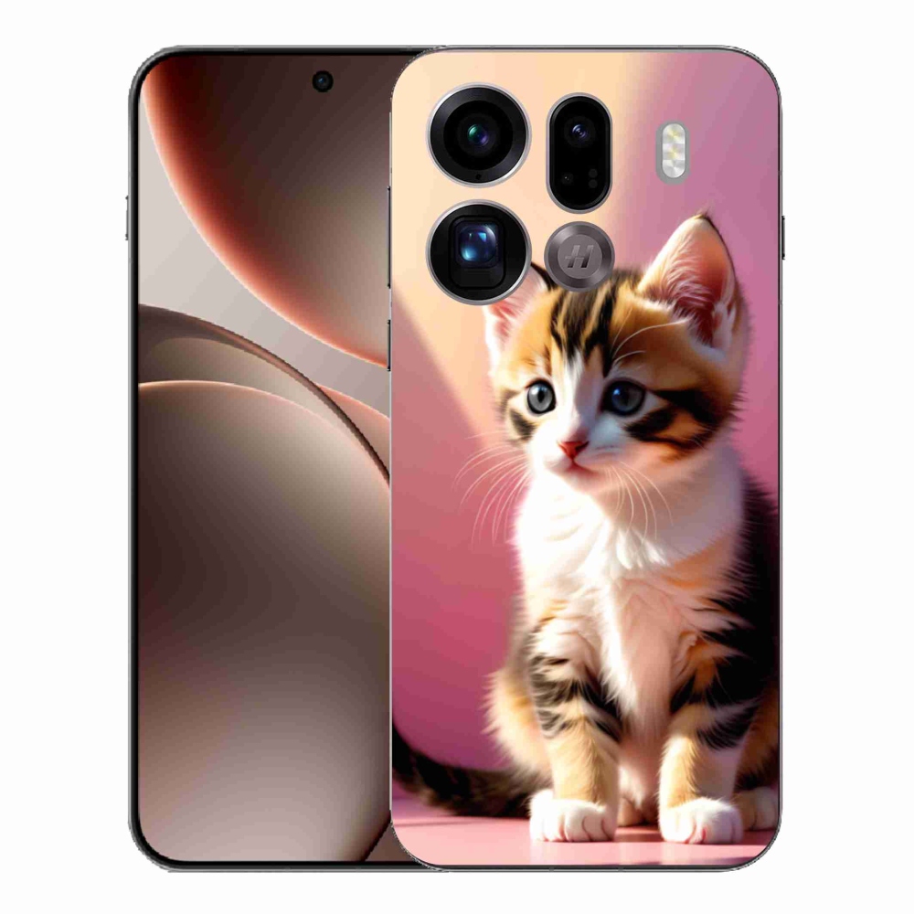 Gélový kryt mmCase na Oppo Find X9 Pro - zvedavé mačiatko 2