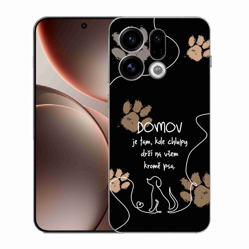 Gélový kryt mmCase na Oppo Find X9 - psí motív čierne pozadie