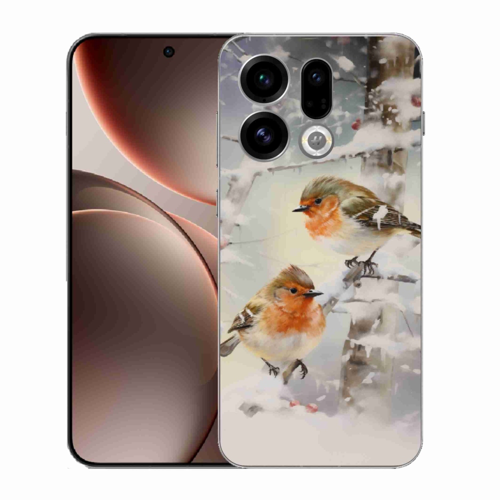 Gélový kryt mmCase na Oppo Find X9 - vtáčiky v zime
