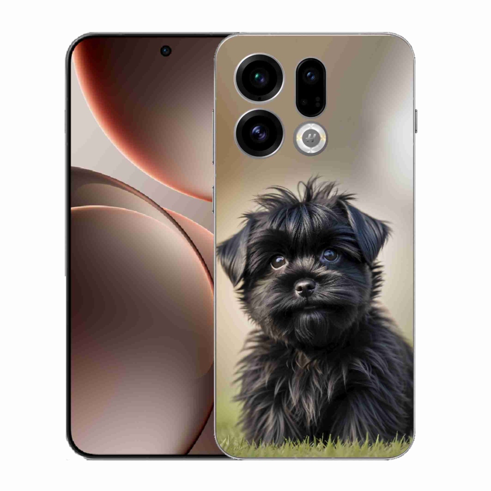 Gélový kryt mmCase na Oppo Find X9 - roztomilý čierny psík