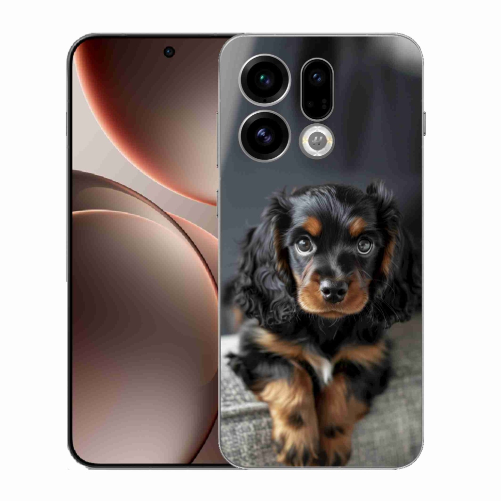 Gélový kryt mmCase na Oppo Find X9 - roztomilý dlhosrstý jazvečík