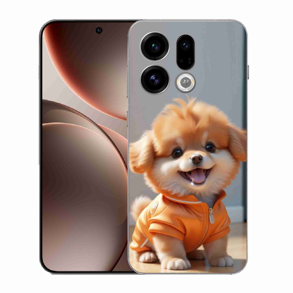 Gélový kryt mmCase na Oppo Find X9 - roztomilý pomeranian v mikine