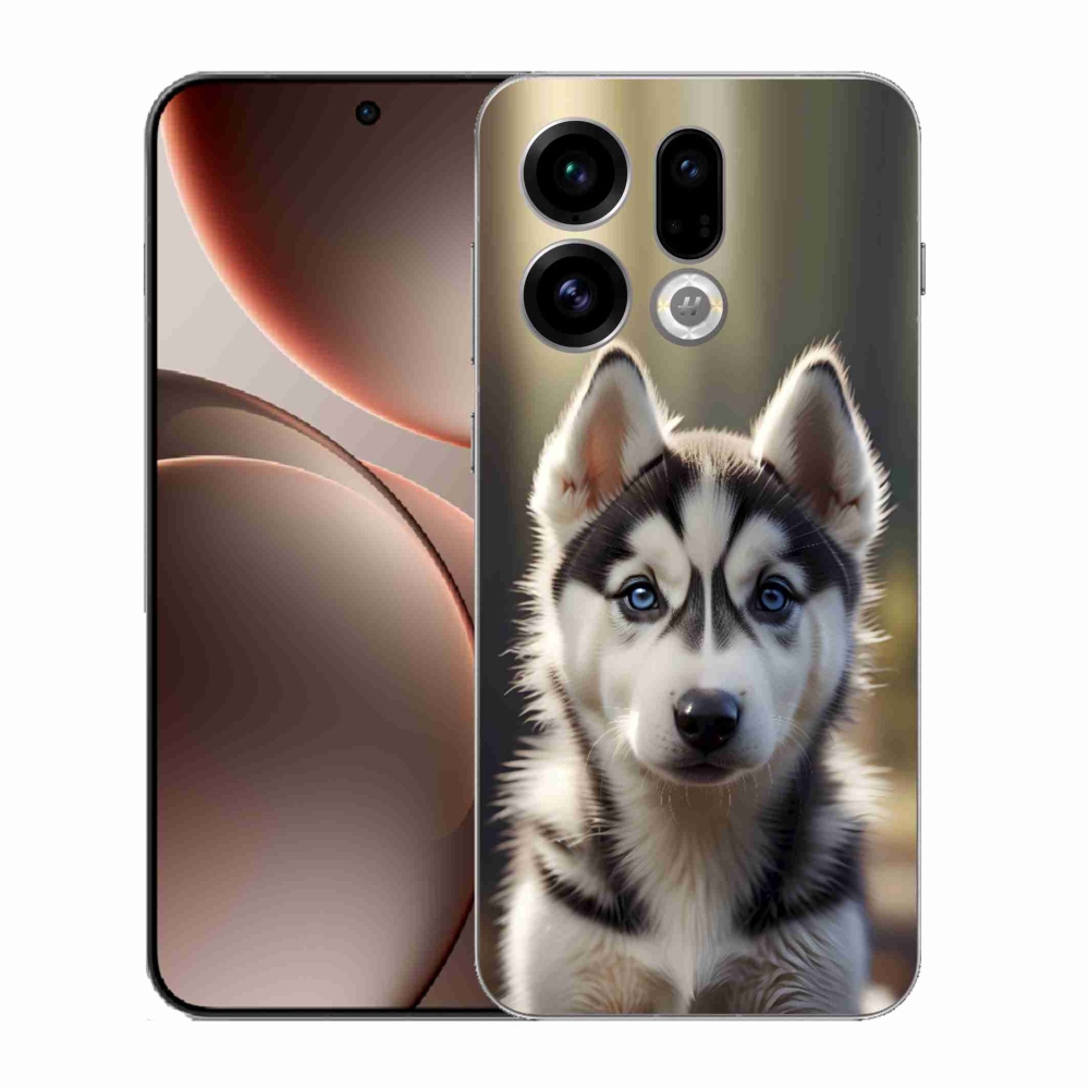 Gélový kryt mmCase na Oppo Find X9 - roztomilý sibírsky husky