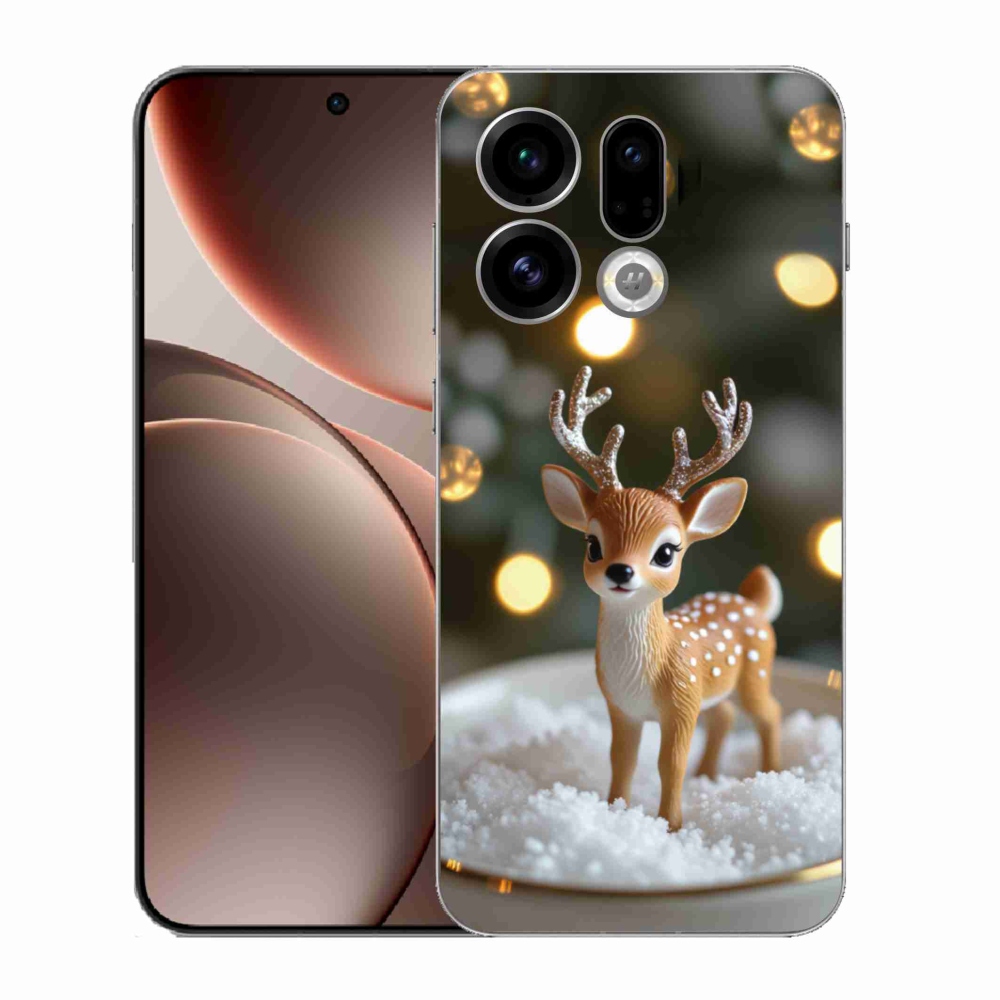 Gélový kryt mmCase na Oppo Find X9 - roztomilý vianočný jeleň