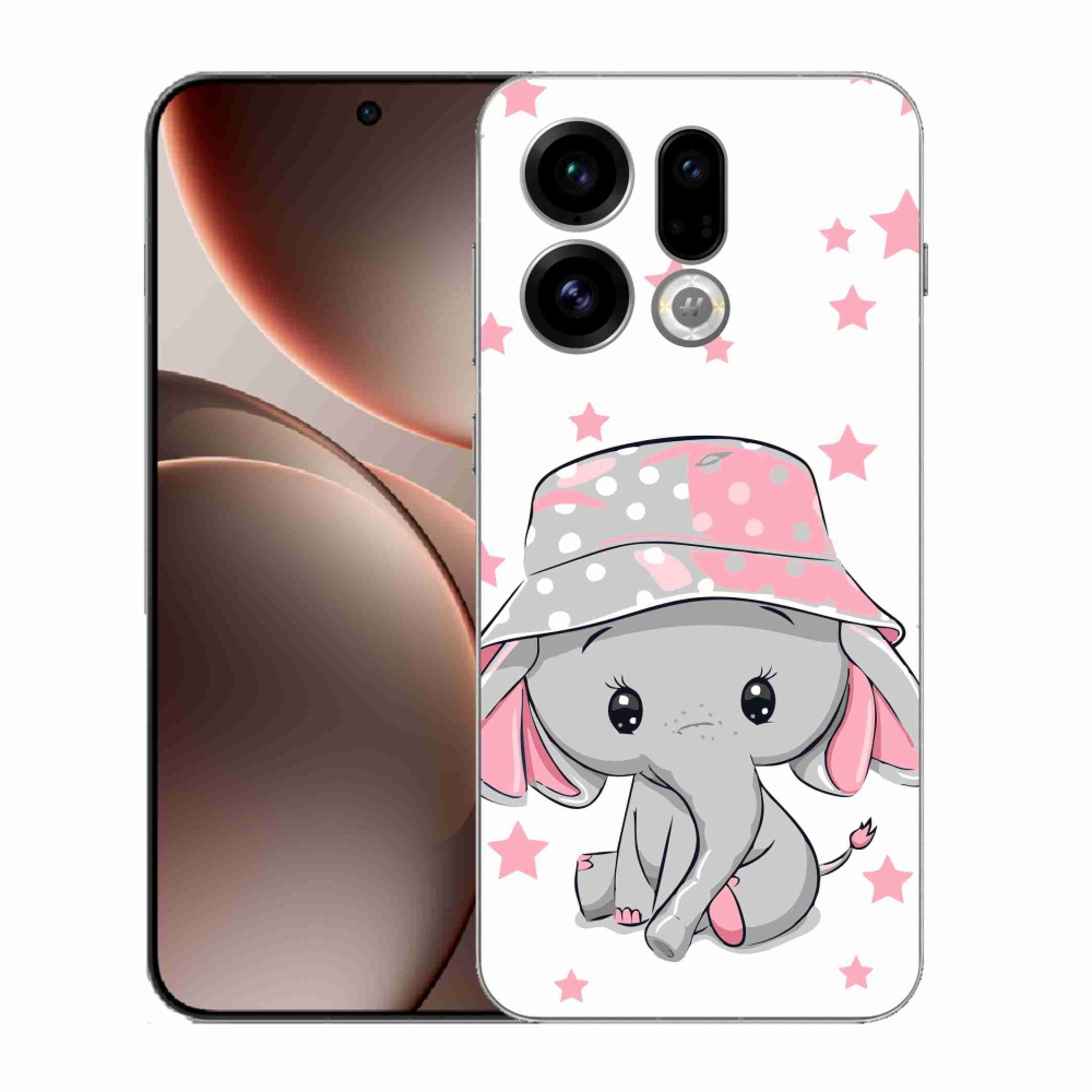 Gélový kryt mmCase na Oppo Find X9 - ružový slon