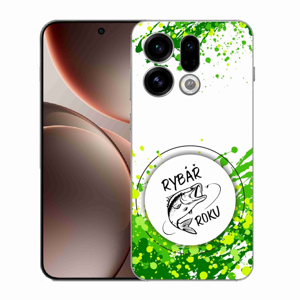 Gélový kryt mmCase na Oppo Find X9 - rybár roka biele pozadie