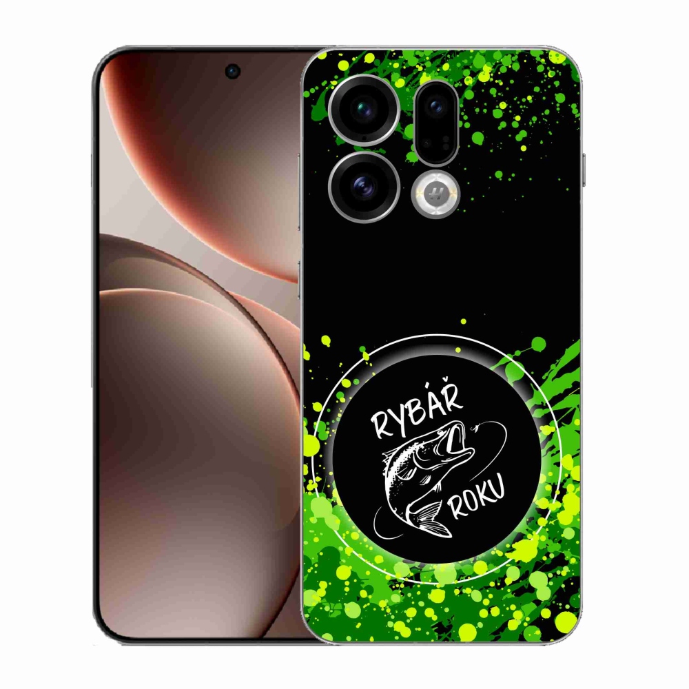 Gélový kryt mmCase na Oppo Find X9 - rybár roku čierne pozadie
