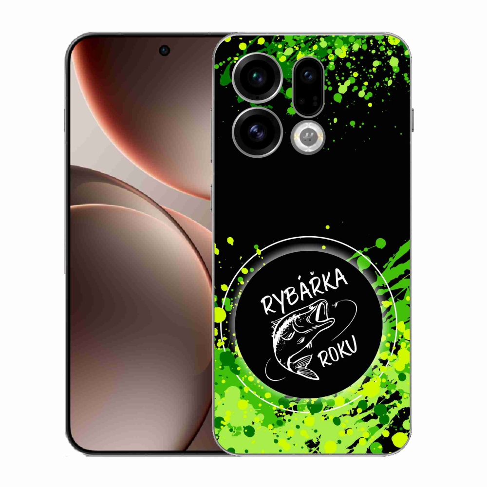 Gélový kryt mmCase na Oppo Find X9 - rybárka roku čierne pozadie