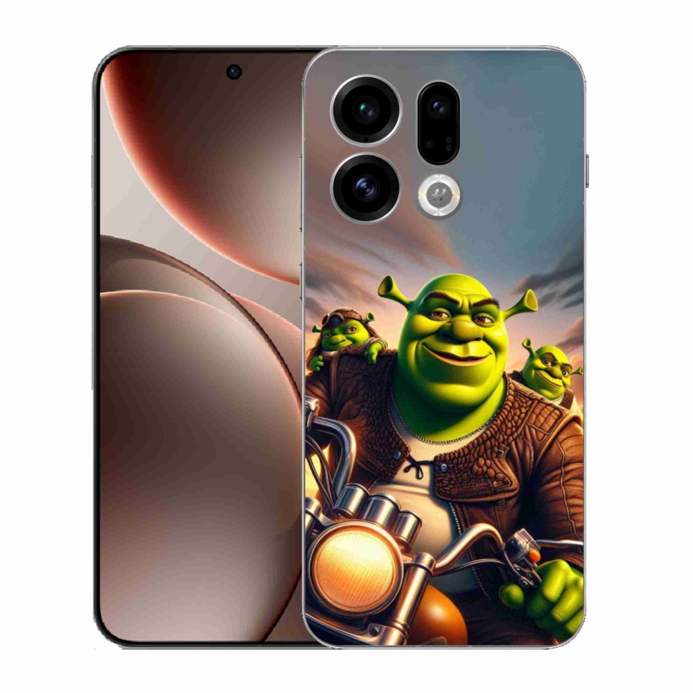Gélový kryt mmCase na Oppo Find X9 - shrek na motorke