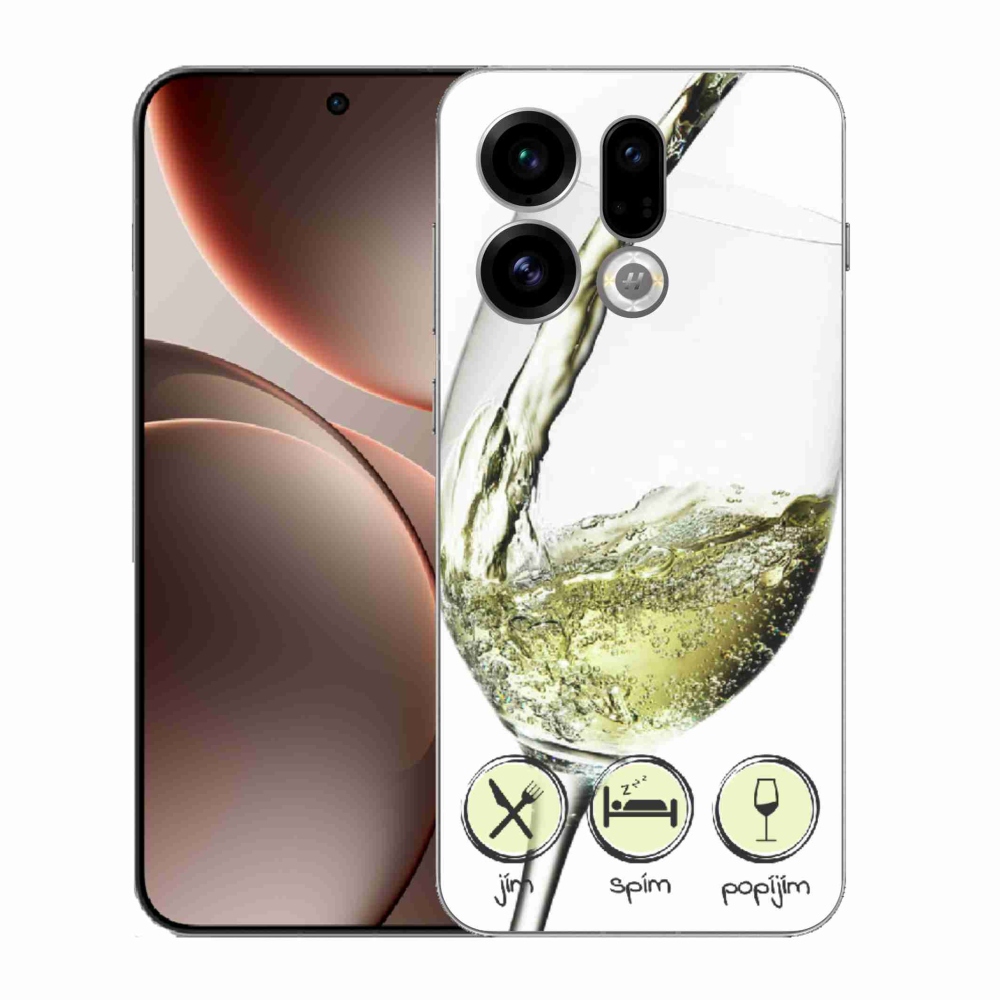 Gélový kryt mmCase na Oppo Find X9 - pohár vína bielej