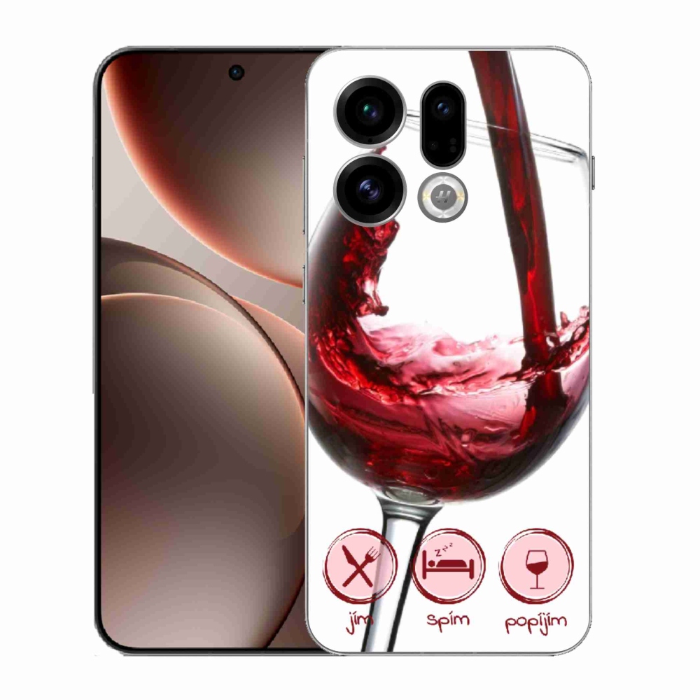 Gélový kryt mmCase na Oppo Find X9 - pohár vína červené
