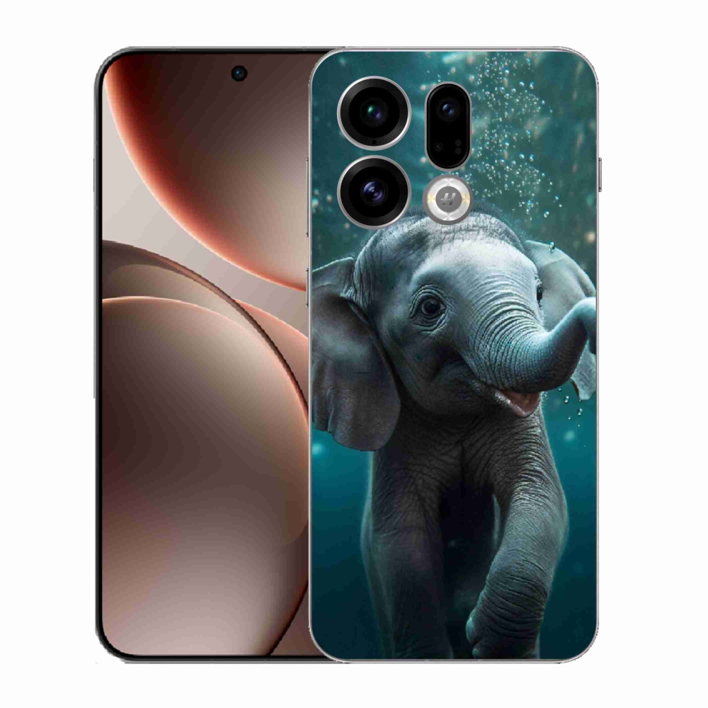 Gélový kryt mmCase na Oppo Find X9 - sloník pod vodou