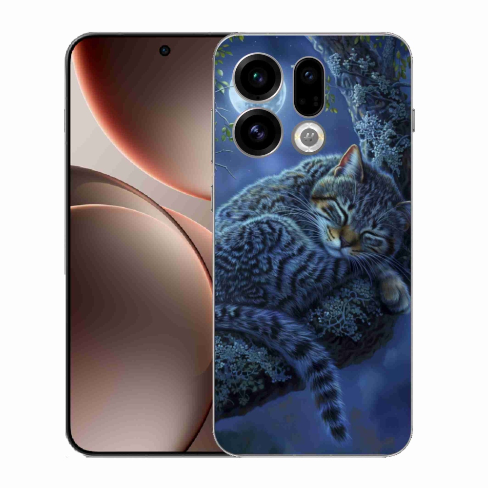 Gélový kryt mmCase na Oppo Find X9 - spiaca mačka