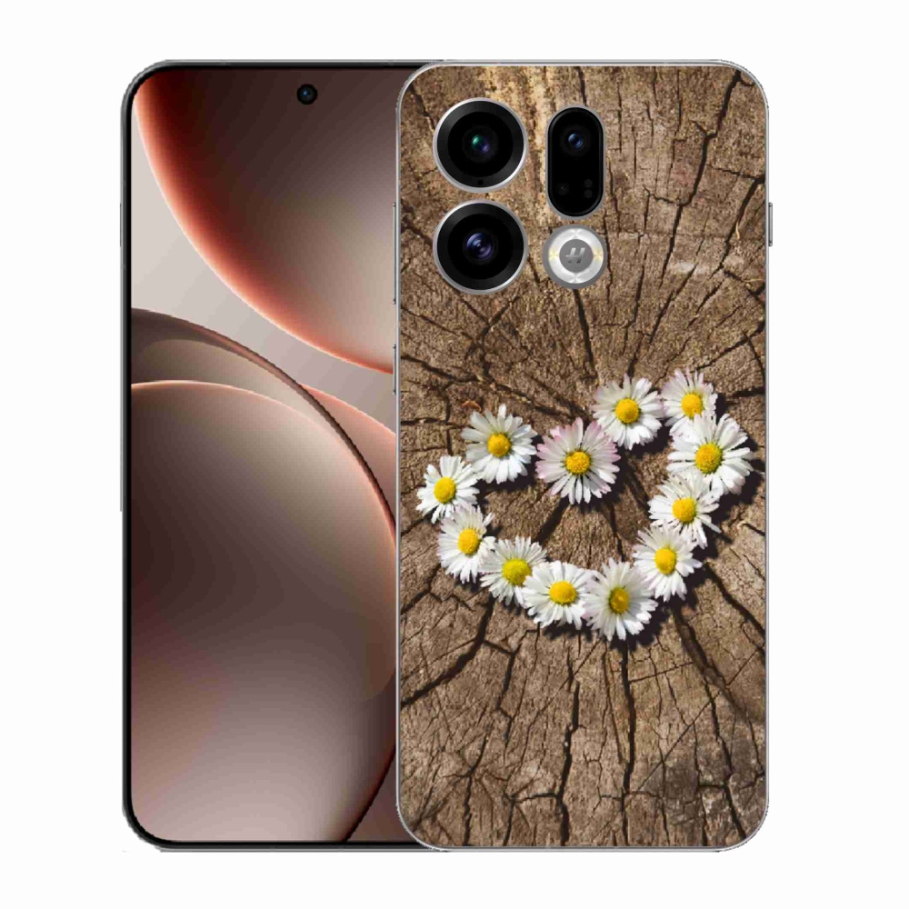 Gélový kryt mmCase na Oppo Find X9 - srdce z margaréty