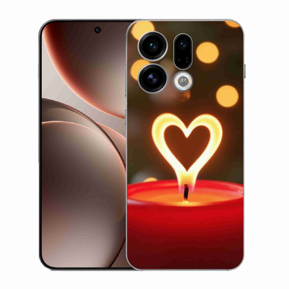 Gélový kryt mmCase na Oppo Find X9 - srdce z plameňa