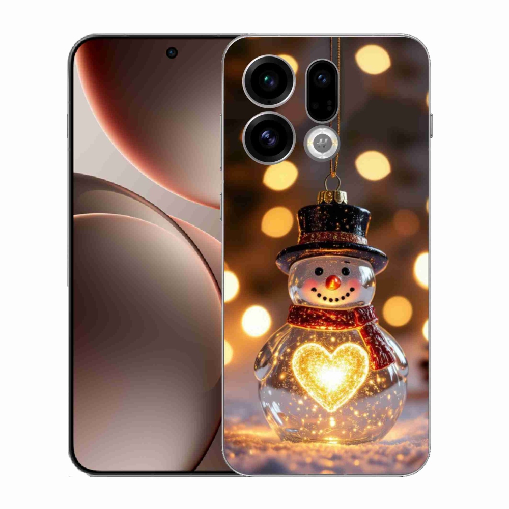 Gélový kryt mmCase na Oppo Find X9 - svietiaci vianočný snehuliak