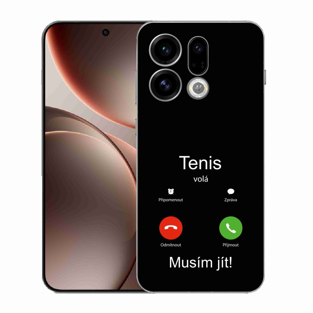 Gélový kryt mmCase na Oppo Find X9 - tenis volá čierne pozadie
