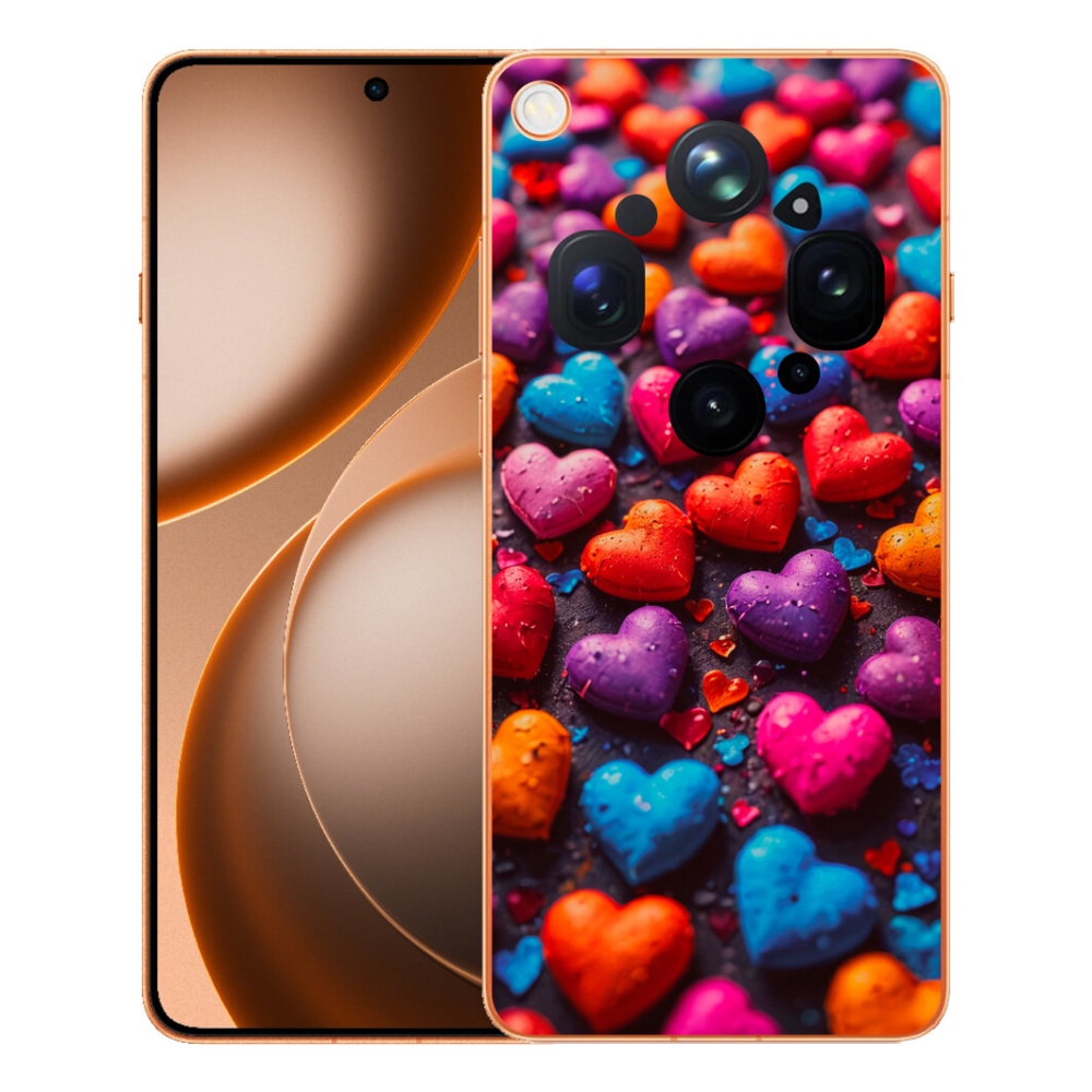 Gélový kryt mmCase na Oppo Find X9 Ultra - farebné srdcia