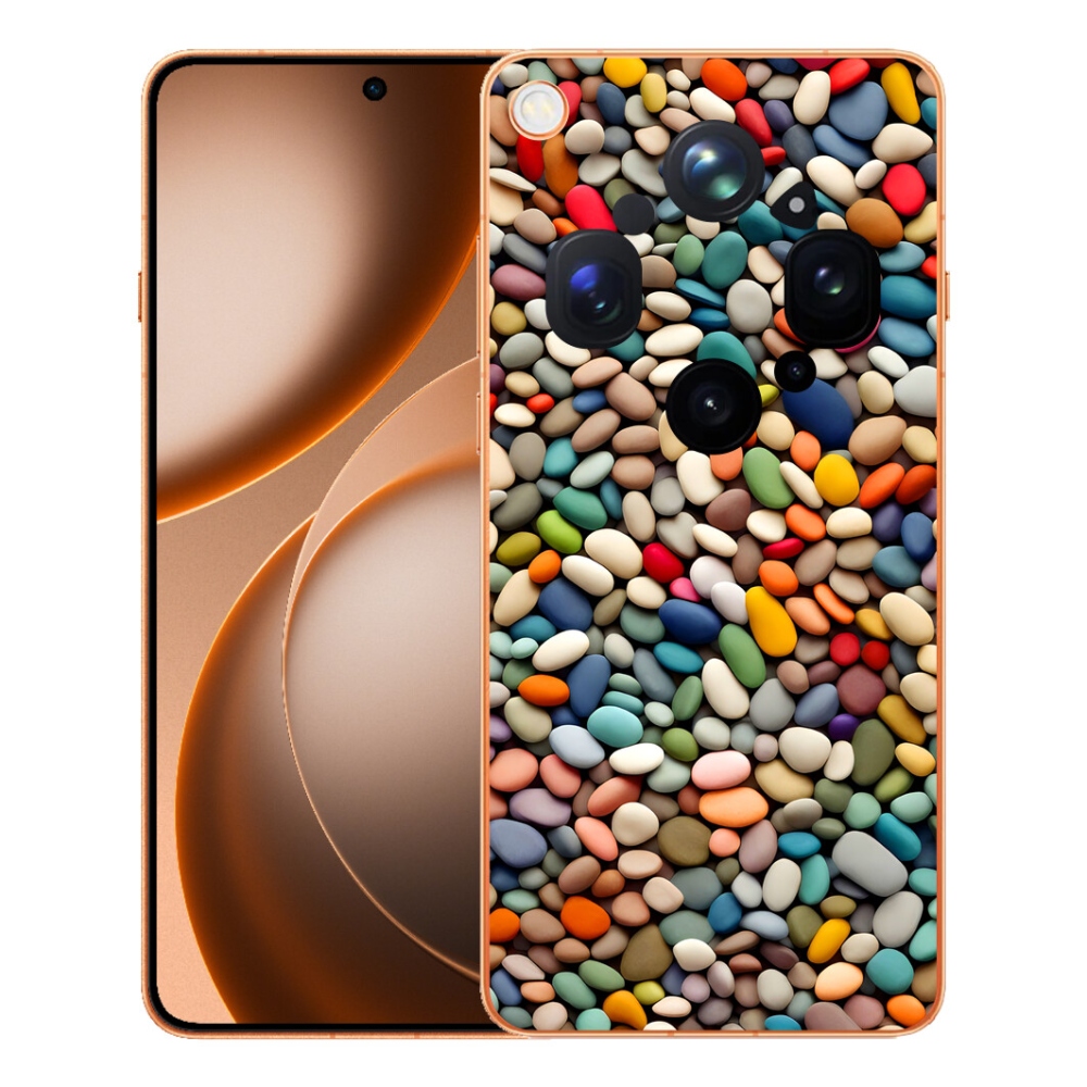 Gélový kryt mmCase na Oppo Find X9 Ultra - farebné kamienky 2