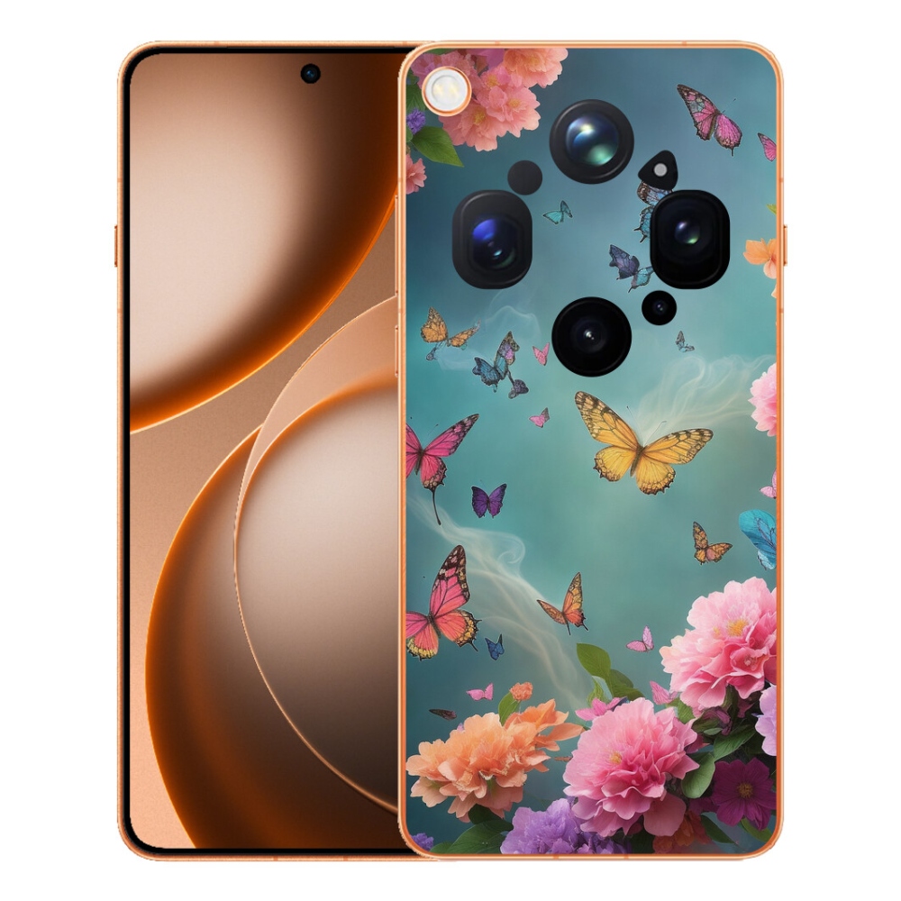 Gélový kryt mmCase na Oppo Find X9 Ultra - farebné kvety a motýle