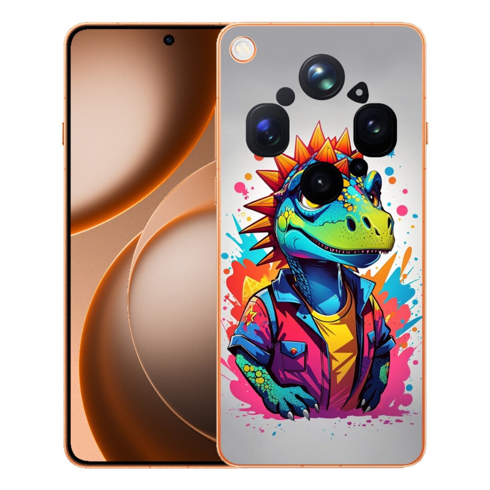 Gélový kryt mmCase na Oppo Find X9 Ultra - farebný dinosaurus