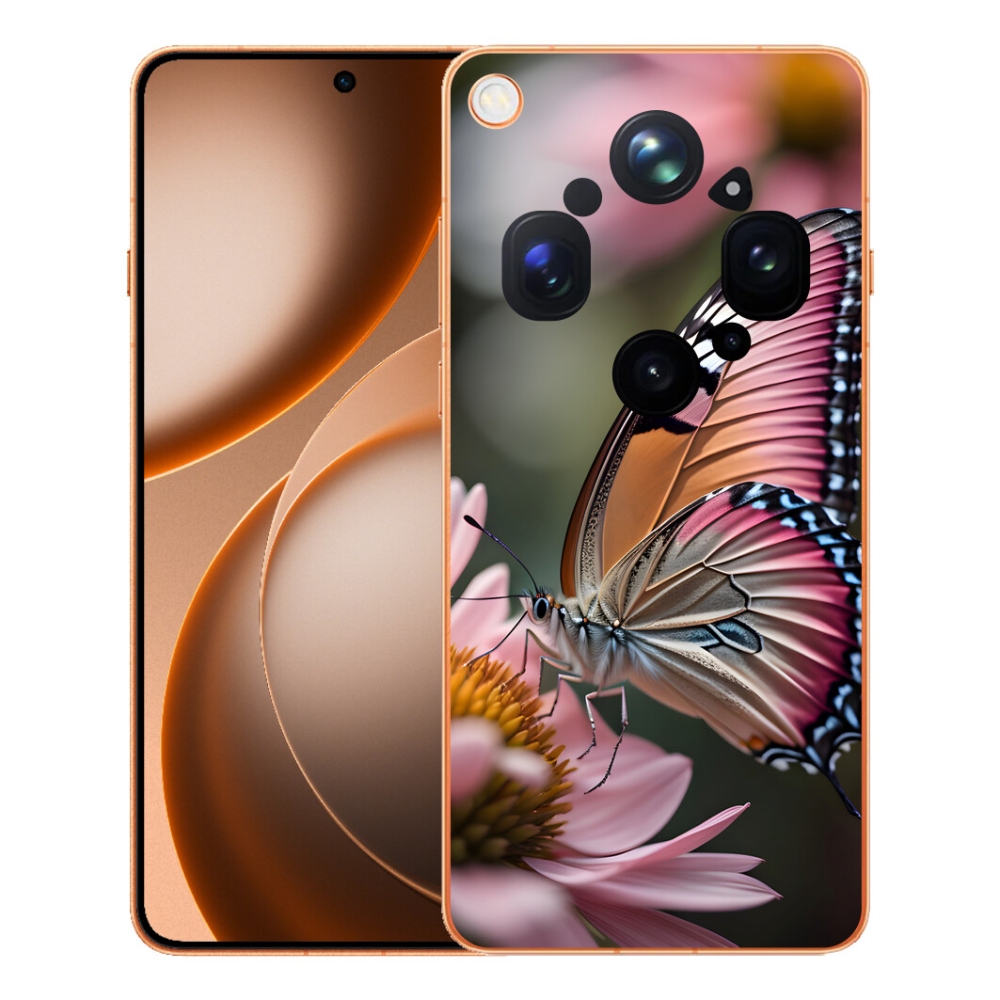 Gélový kryt mmCase na Oppo Find X9 Ultra - farebný motýľ
