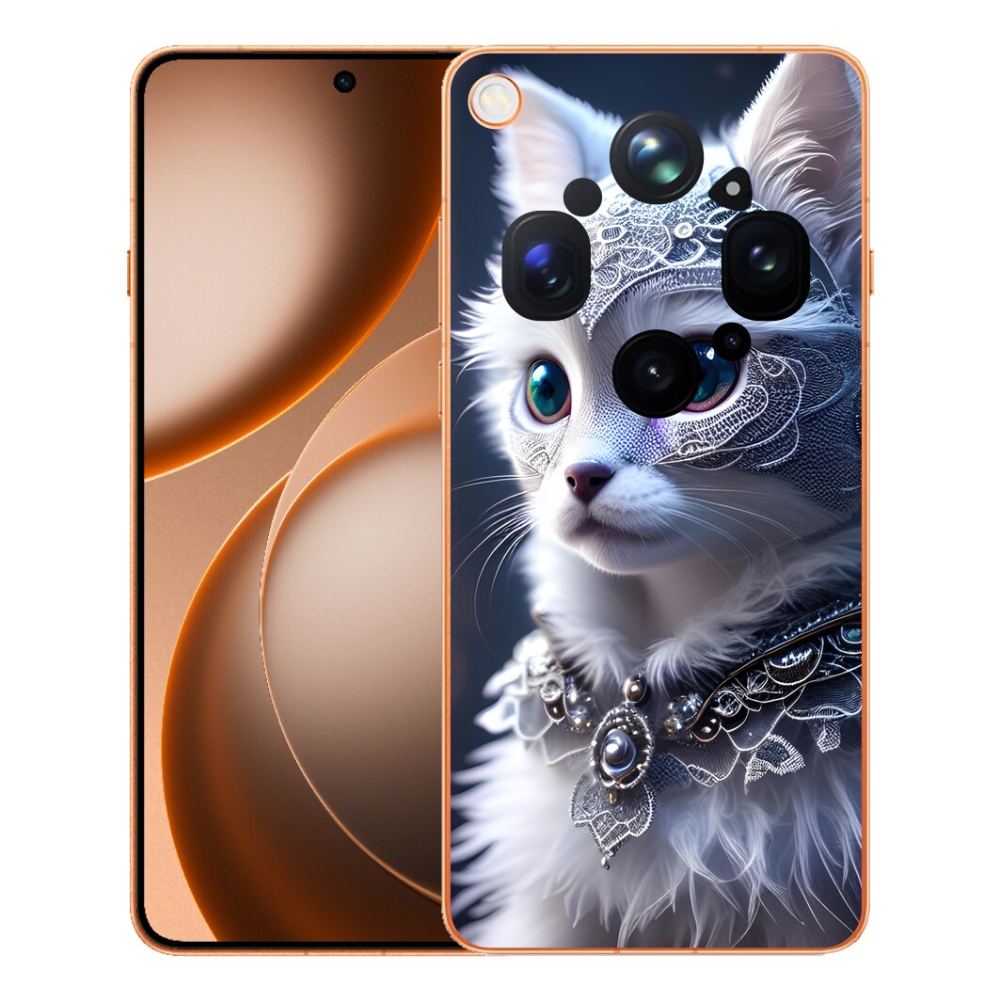 Gélový kryt mmCase na Oppo Find X9 Ultra - biela mačka