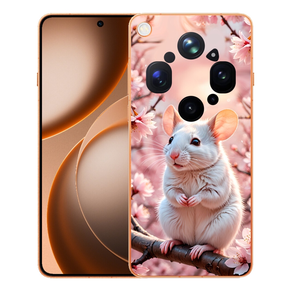 Gélový kryt mmCase na Oppo Find X9 Ultra - biela myš na vetve